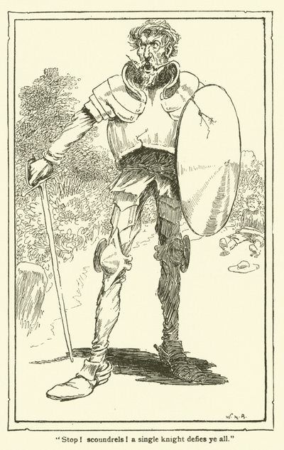 Illustration pour Don Quichotte (lithographie) - William Heath Robinson