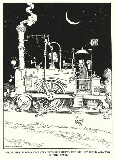 Illustration pour Railway Ribaldry de W Heath Robinson - William Heath Robinson