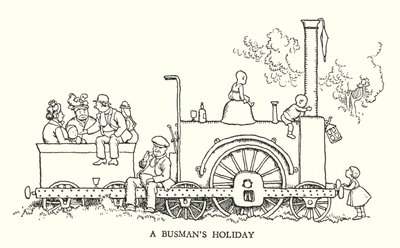 Illustration pour Railway Ribaldry par W Heath Robinson - William Heath Robinson