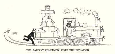 Illustration pour Railway Ribaldry par W Heath Robinson - William Heath Robinson