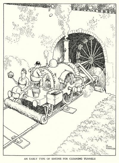 Illustration pour Railway Ribaldry par W Heath Robinson - William Heath Robinson