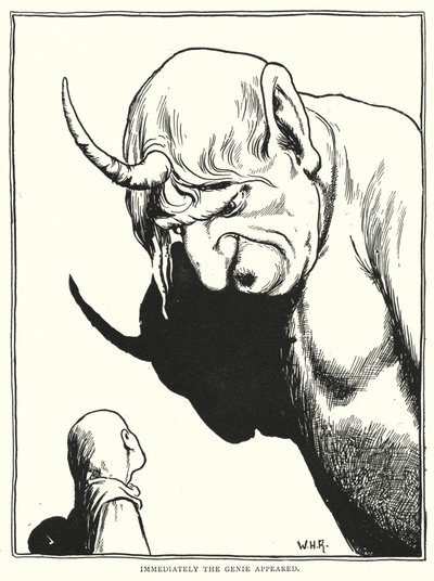 Immédiatement le génie apparut (gravure) - William Heath Robinson