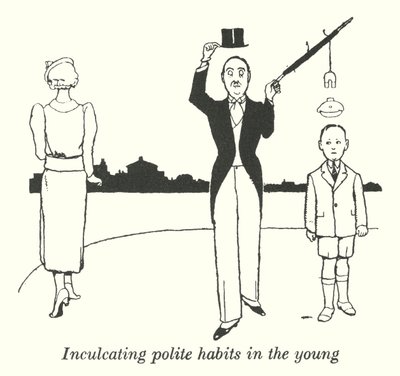 Inculquer des habitudes polies aux jeunes (lithographie) - William Heath Robinson