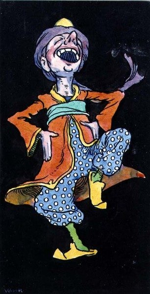 Homme riant en costume turc - William Heath Robinson
