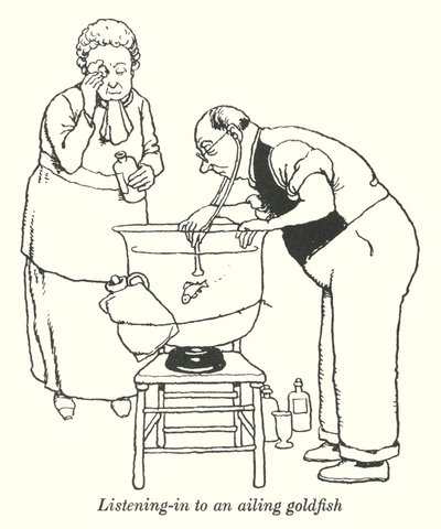 Écouter un poisson rouge malade - William Heath Robinson