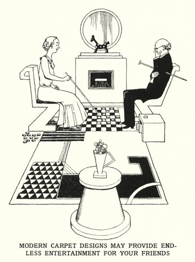 Les designs de tapis modernes peuvent offrir un divertissement sans fin à vos amis - William Heath Robinson