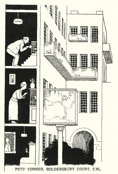Coin des animaux, Boldersbury Court, SW - William Heath Robinson