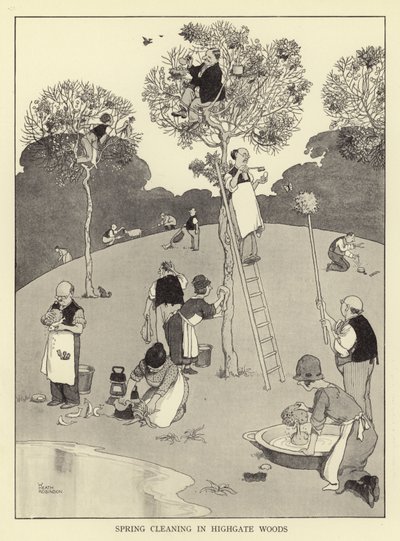 Nettoyage de printemps dans les bois de Highgate - William Heath Robinson
