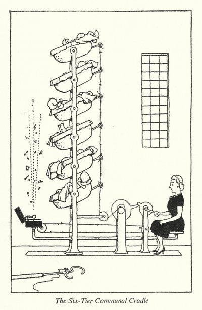 Le Berceau Communal à Six Niveaux - William Heath Robinson
