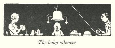 Le silencieux pour bébé (lithographie) - William Heath Robinson
