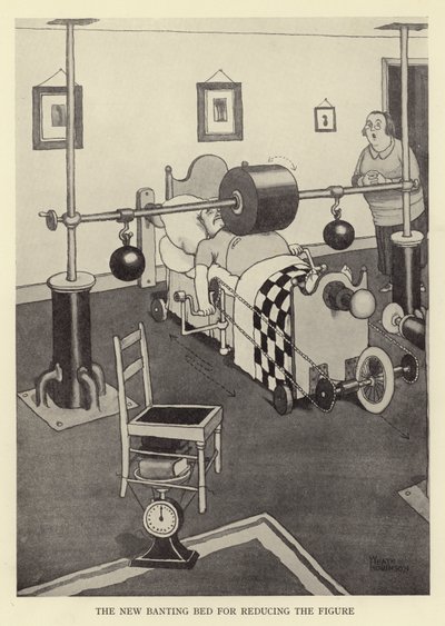 Le nouveau lit banting pour réduire la silhouette - William Heath Robinson