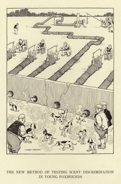 La nouvelle méthode de test de discrimination des odeurs chez les jeunes foxhounds - William Heath Robinson