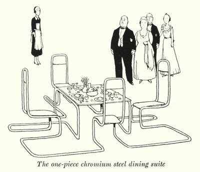 La salle à manger en acier chromé monobloc - William Heath Robinson