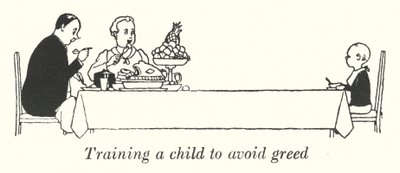 Entraîner un enfant à éviter la gourmandise (lithographie) - William Heath Robinson