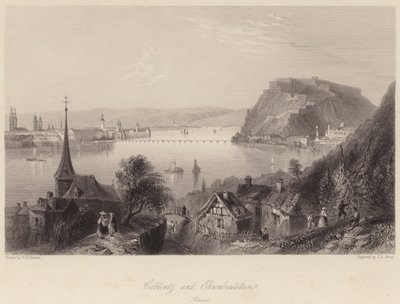 Coblentz et Ehrenbreitstein (gravure) - William Henry (after) Bartlett