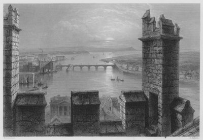Le Shannon, depuis la tour de la cathédrale de Limerick (gravure) - William Henry (after) Bartlett