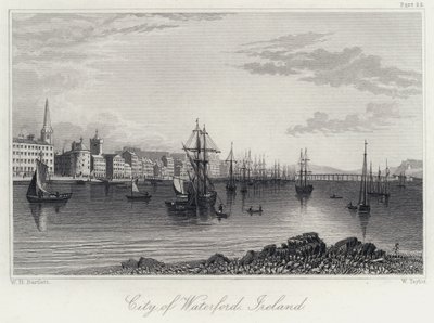 Ville de Waterford, Irlande (gravure) - William Henry Bartlett