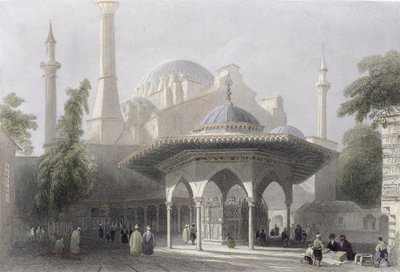 Cour et Fontaine de Sainte-Sophie, Istanbul, gravé par J. Redaway, c.1850 - William Henry Bartlett