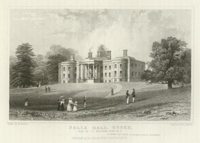 Felix Hall, Essex, résidence de C C Western, Esquire, MP - William Henry Bartlett