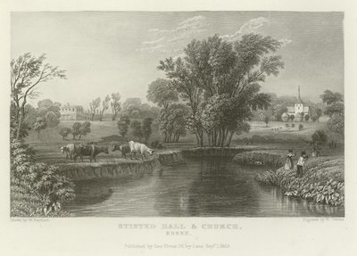 Stisted Hall et église, Essex - William Henry Bartlett