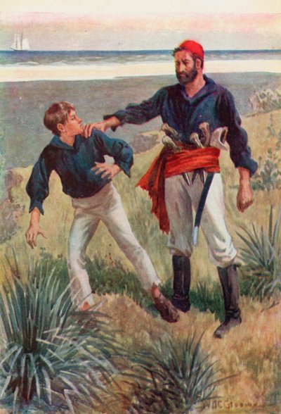 Une main lourde saisit mon épaule et la tint comme dans un étau - William Henry Charles Groome