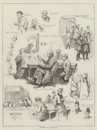 Croquis dans une bibliothèque gratuite - William Henry Charles Groome