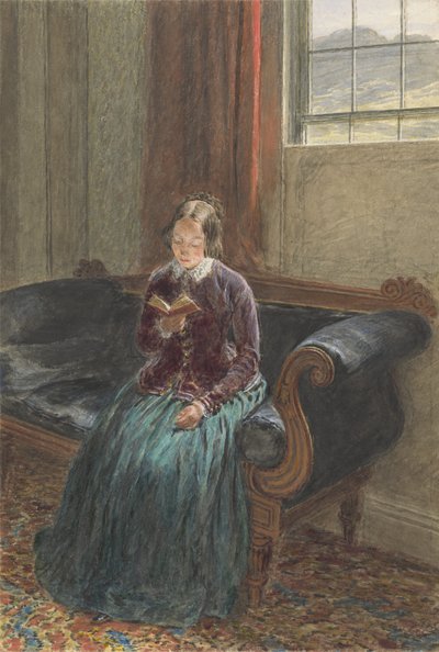 Une dame lisant, appelée Mme William Hunt - William Henry Hunt