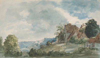 Cottages dans un paysage étendu, fin des années 1820 - William Henry Hunt