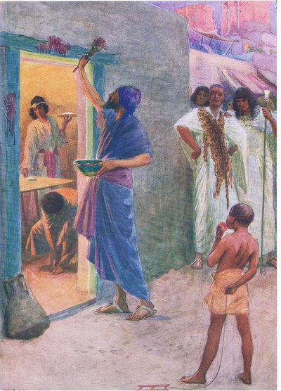 Le premier Pâque, de The Bible Picture Book publié par Thomas Nelson, vers 1950 - William Henry Margetson