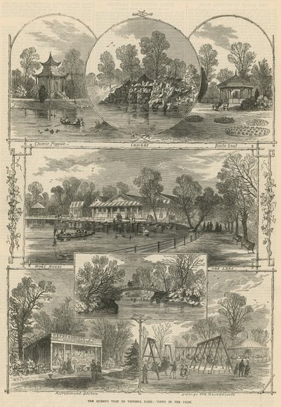 La visite de la reine au Victoria Park : vues dans le parc - William Henry Prior
