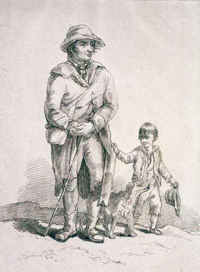 Un rustique avec un chien et un garçon, personnages provinciaux - William Henry Pyne