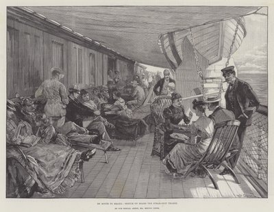 En route pour le Brésil, croquis à bord du navire à vapeur Thames - William Heysham Overend