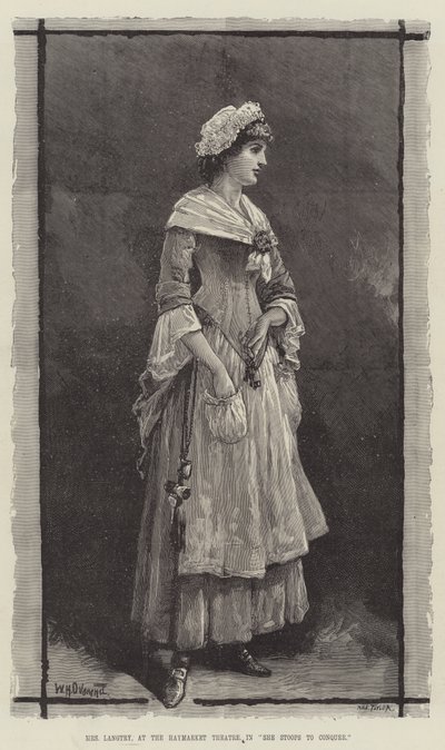 Mme Langtry, au Haymarket Theatre, dans She Stoops to Conquer - William Heysham Overend