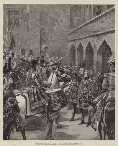 La reine Victoria proclamée au palais de St James, 21 juin 1837 - William Heysham Overend