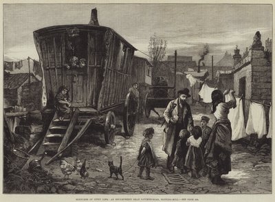Croquis de la vie des gitans, un campement près de Latimer-Road, Notting-Hill - William Heysham Overend
