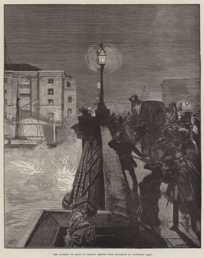 La tentative de faire sauter le pont de Londres avec de la dynamite samedi dernier - William Heysham Overend