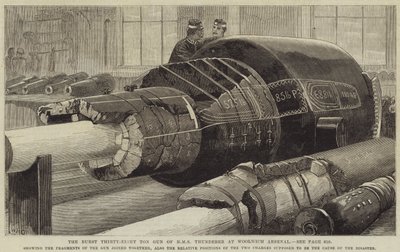 Le canon de trente-huit tonnes éclaté du HMS Thunderer à l
