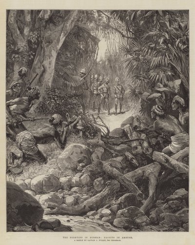 Les combats en Birmanie, embuscade des dacoïts - William Heysham Overend