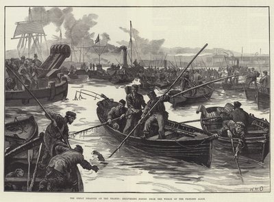 La grande catastrophe sur la Tamise, récupération des corps de l