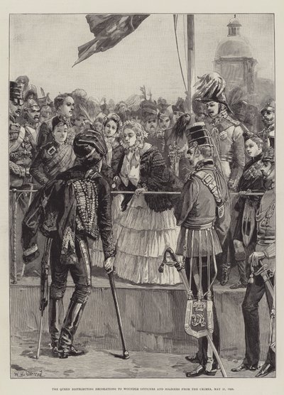 La Reine distribuant des décorations aux officiers et soldats blessés de Crimée, 21 mai 1856 - William Heysham Overend
