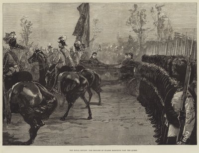 La Revue Royale, la Brigade des Gardes défilant devant la Reine - William Heysham Overend