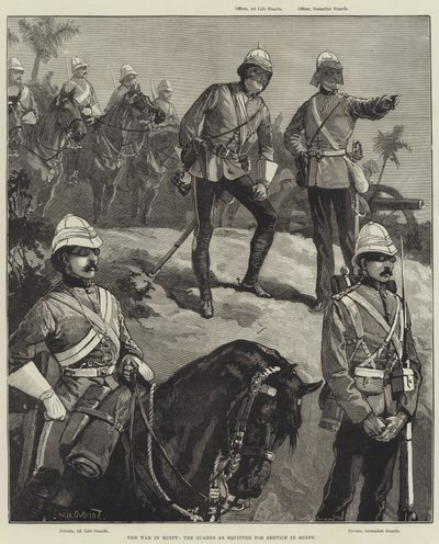 La guerre en Égypte, les gardes équipés pour le service en Égypte - William Heysham Overend