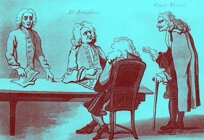 Dr Arbuthnot et le comte Viviani au café de Button - William Hogarth