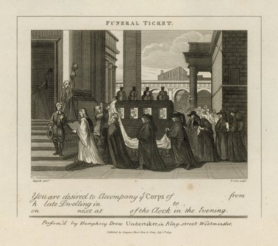 Billet de funérailles - William Hogarth