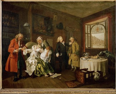 Le mariage à la mode : 6. La mort de la dame (huile sur toile) - William Hogarth