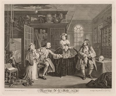 Mariage à la Mode : La Scène avec le Charlatan - William Hogarth