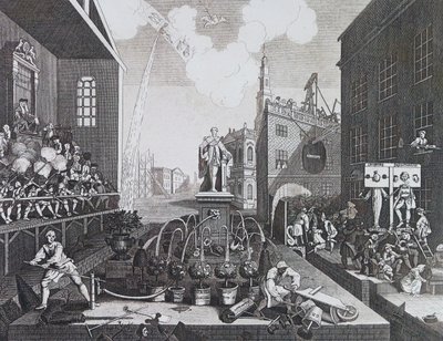 Deux criminels dans un pilori ou des entraves à Londres - William Hogarth