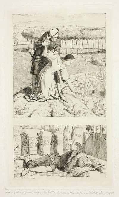 My Beautiful Lady (en haut) ; Of My Lady in Death (en bas), frontispice de The Germ, No. 1 - William Holman Hunt