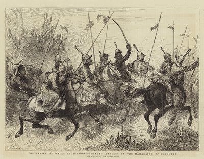 Le prince de Galles à Jummoo, Charge ! Lanciers du Maharajah du Cachemire - William John Hennessy