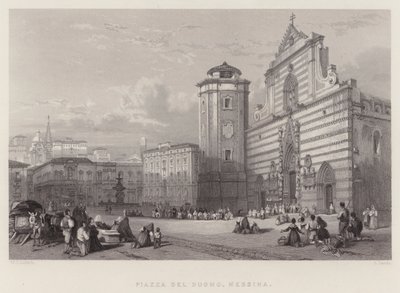 Piazza Del Duomo, Messine (gravure) - William Leighton Leitch